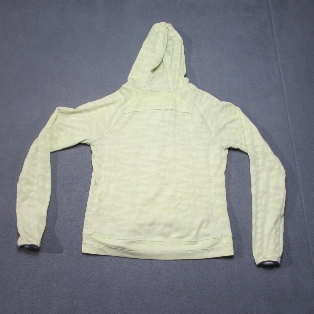 Mountain Hardwear Hoodie Womens Small Yellow 1/2 Snap Logo Hiking Performance